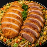 45 Bratreis Mit Knusprige Ente und Knusprige Huhn