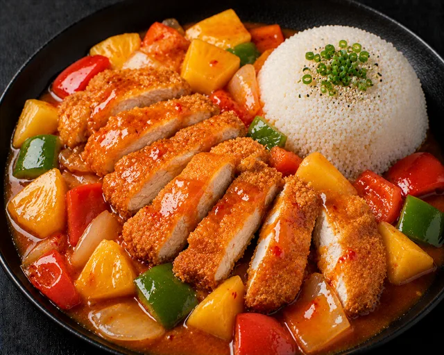 63 Knusprige Huhn Ananas Süs Sauer 