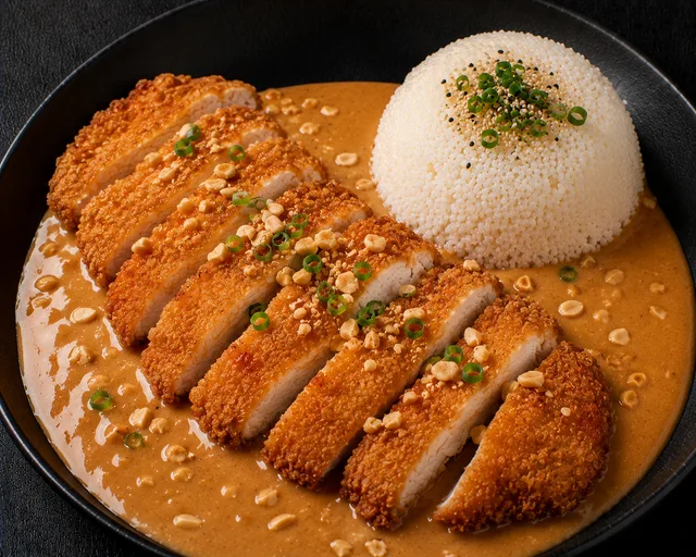 64 Huhn Erdnuss sauce