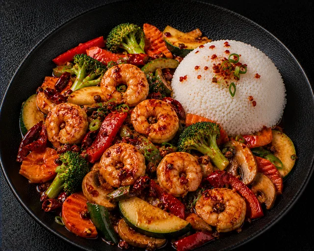 95 Garnelen Szechuan Art